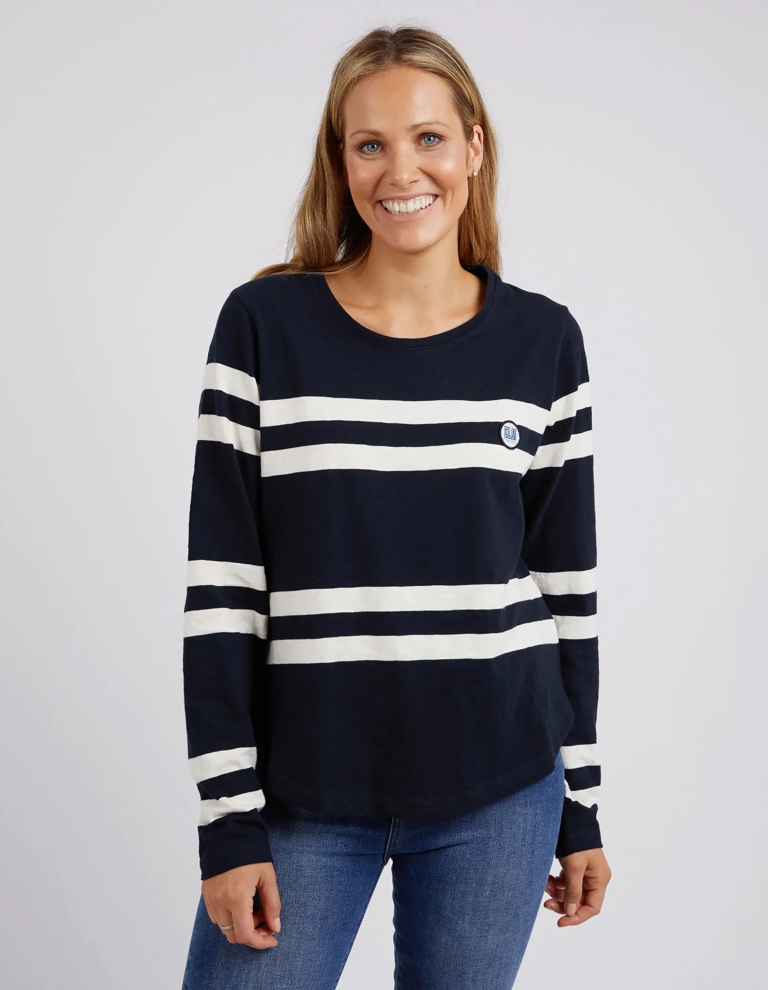 Allegra Long Sleeve Navy & Vintage White