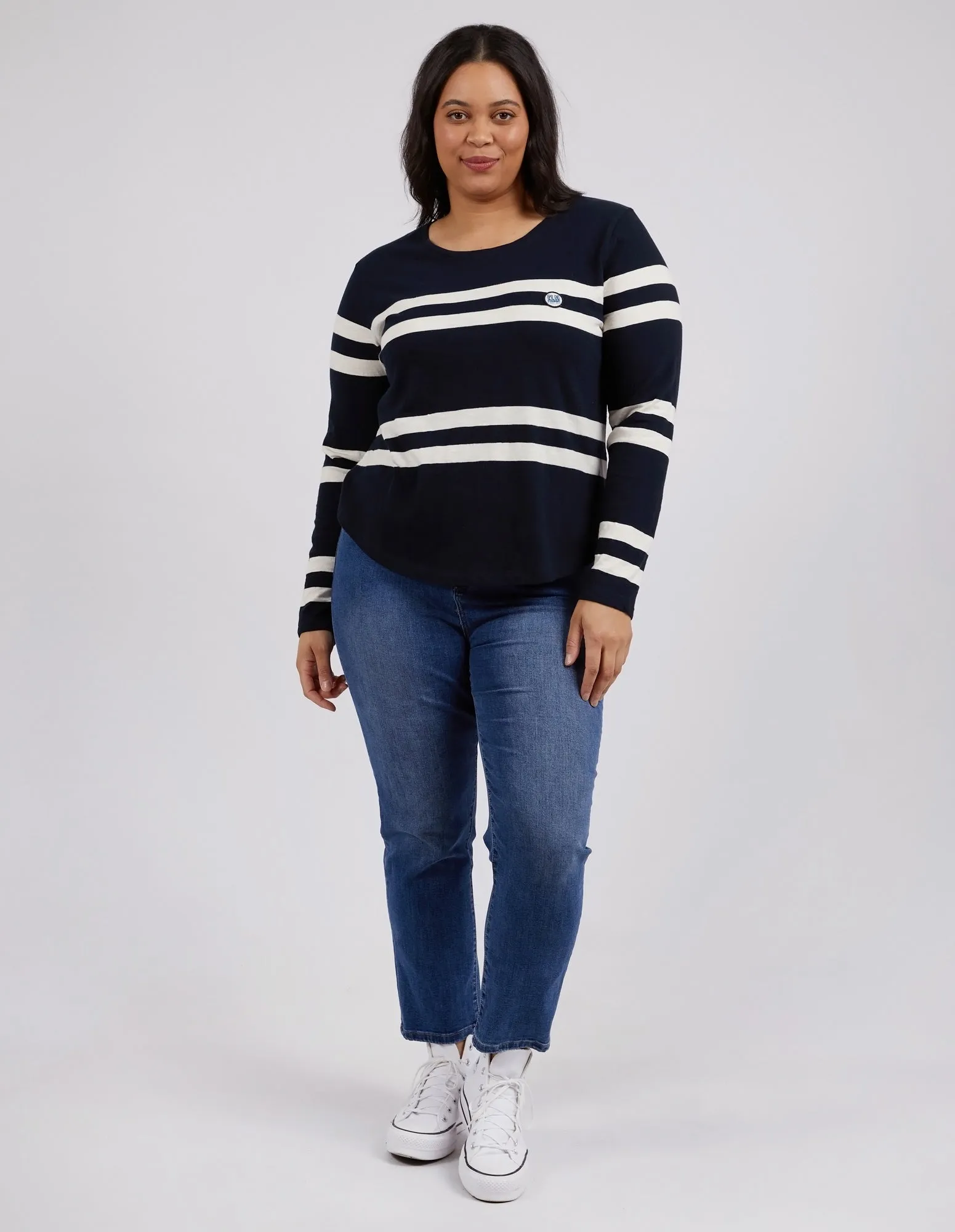 Allegra Long Sleeve Navy & Vintage White