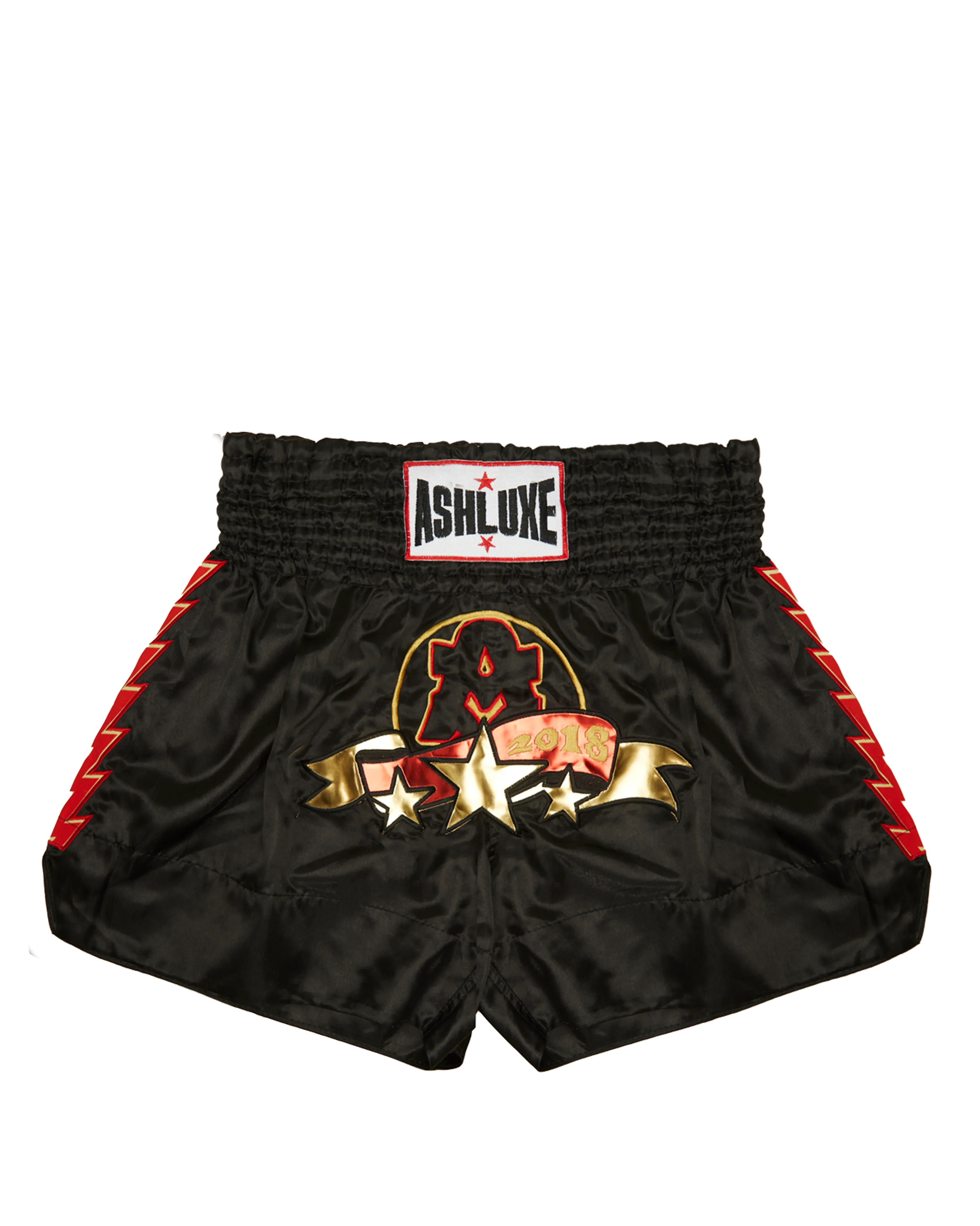 Ashluxe Boxing Trunk Black Gold Red