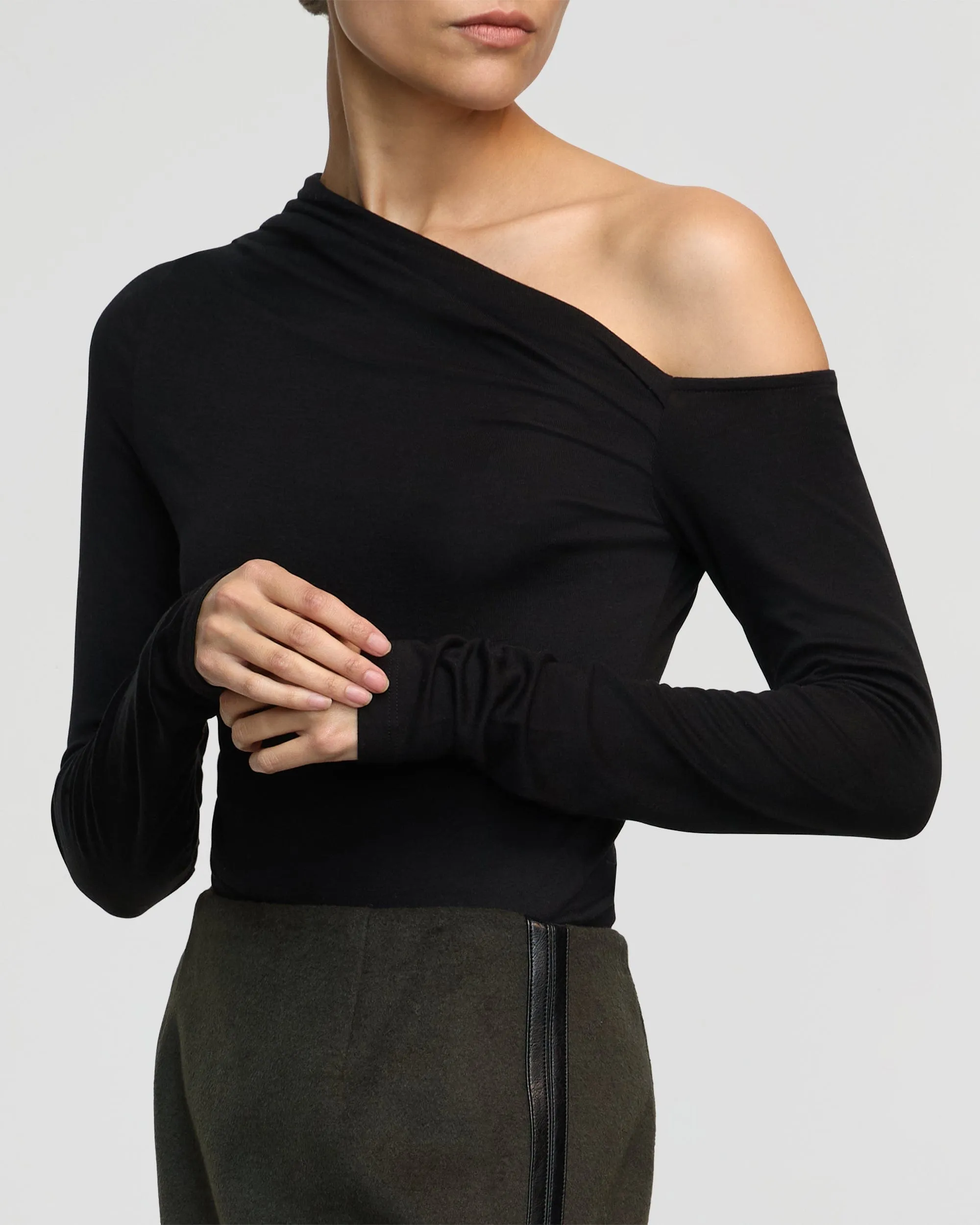 Ayra Tencel-Wool Off-Shoulder Tee