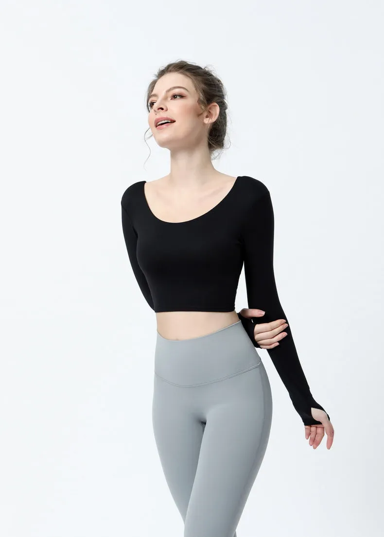 Backless Crop Tank Tops Built-in Bra