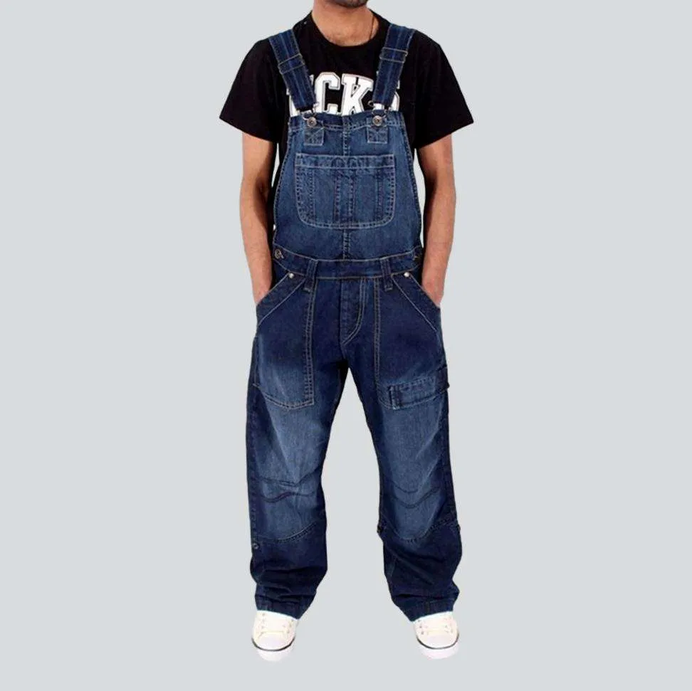 Baggy men denim jumpsuit