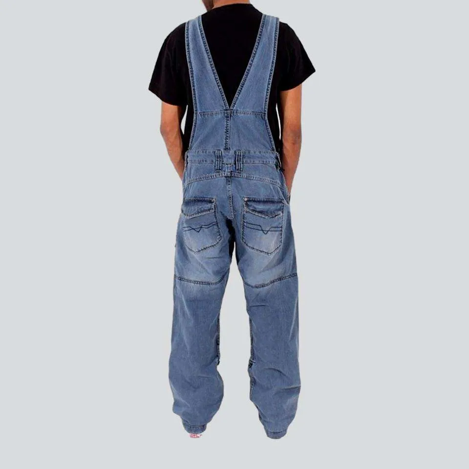 Baggy men denim jumpsuit