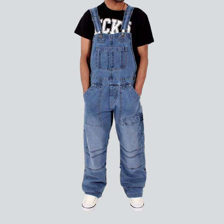 Baggy men denim jumpsuit