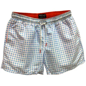 Blue Check Board Shorts