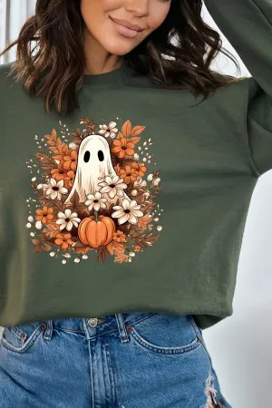 Boho Autumn Boo Heavy-weight Crew Sweatshirt