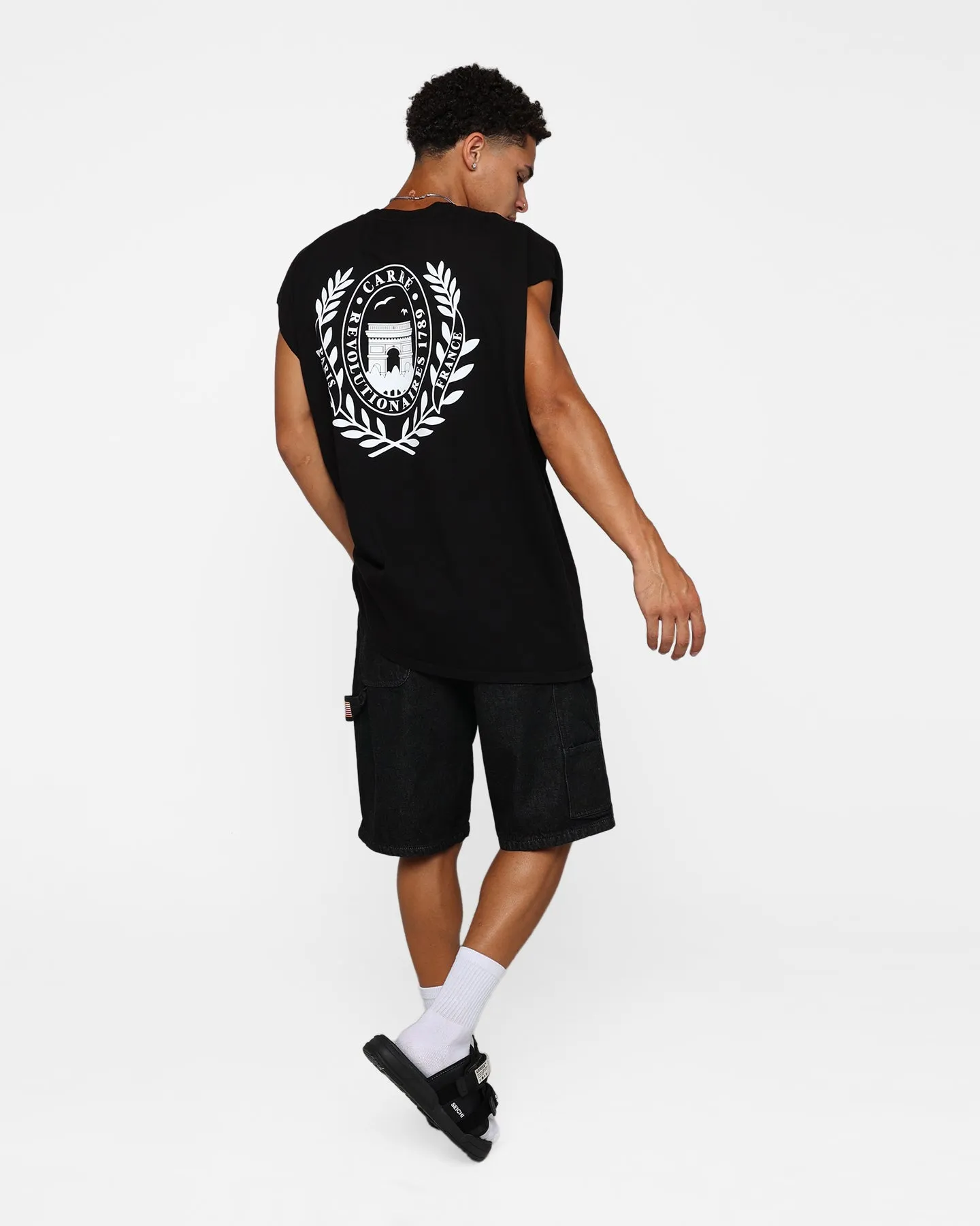 Carre Wreath Muscle T-Shirt Black