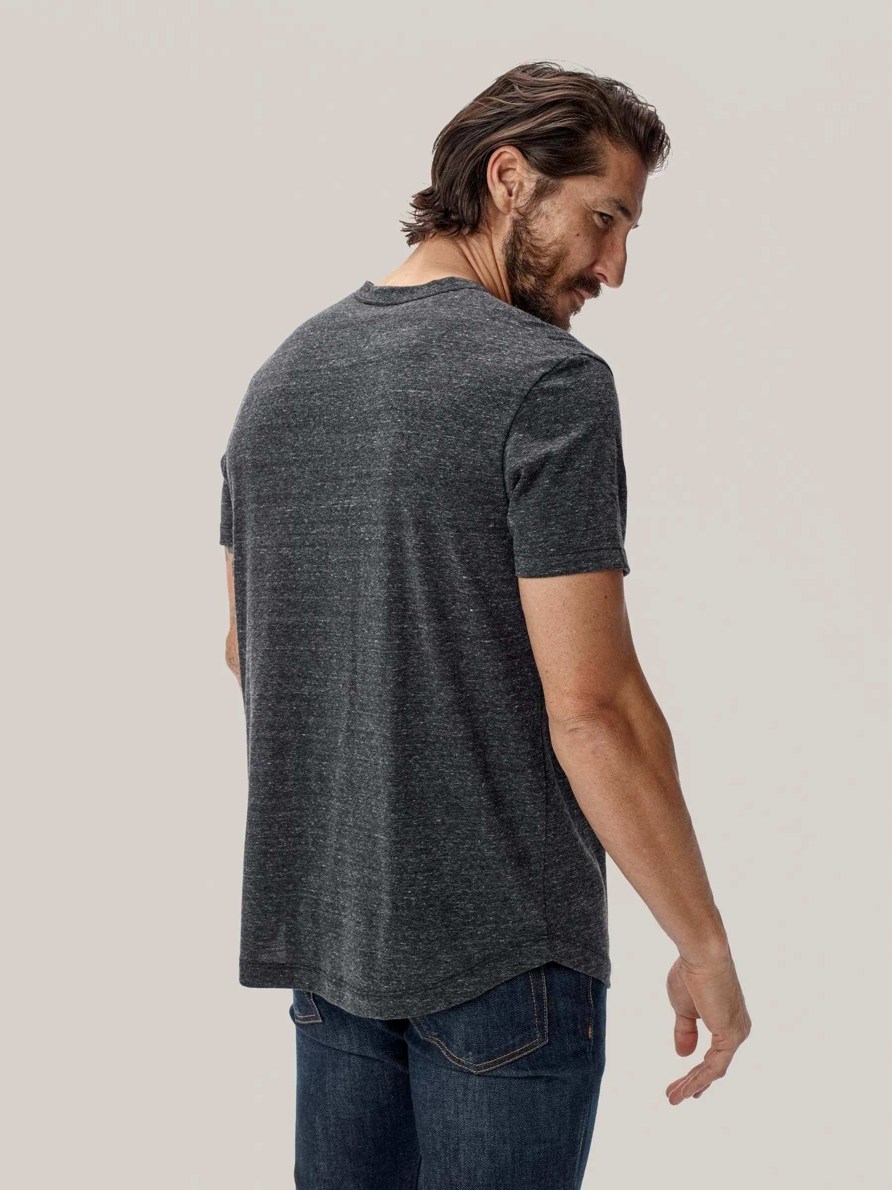 Charcoal Vintage Tri-Blend Curved Hem Tee