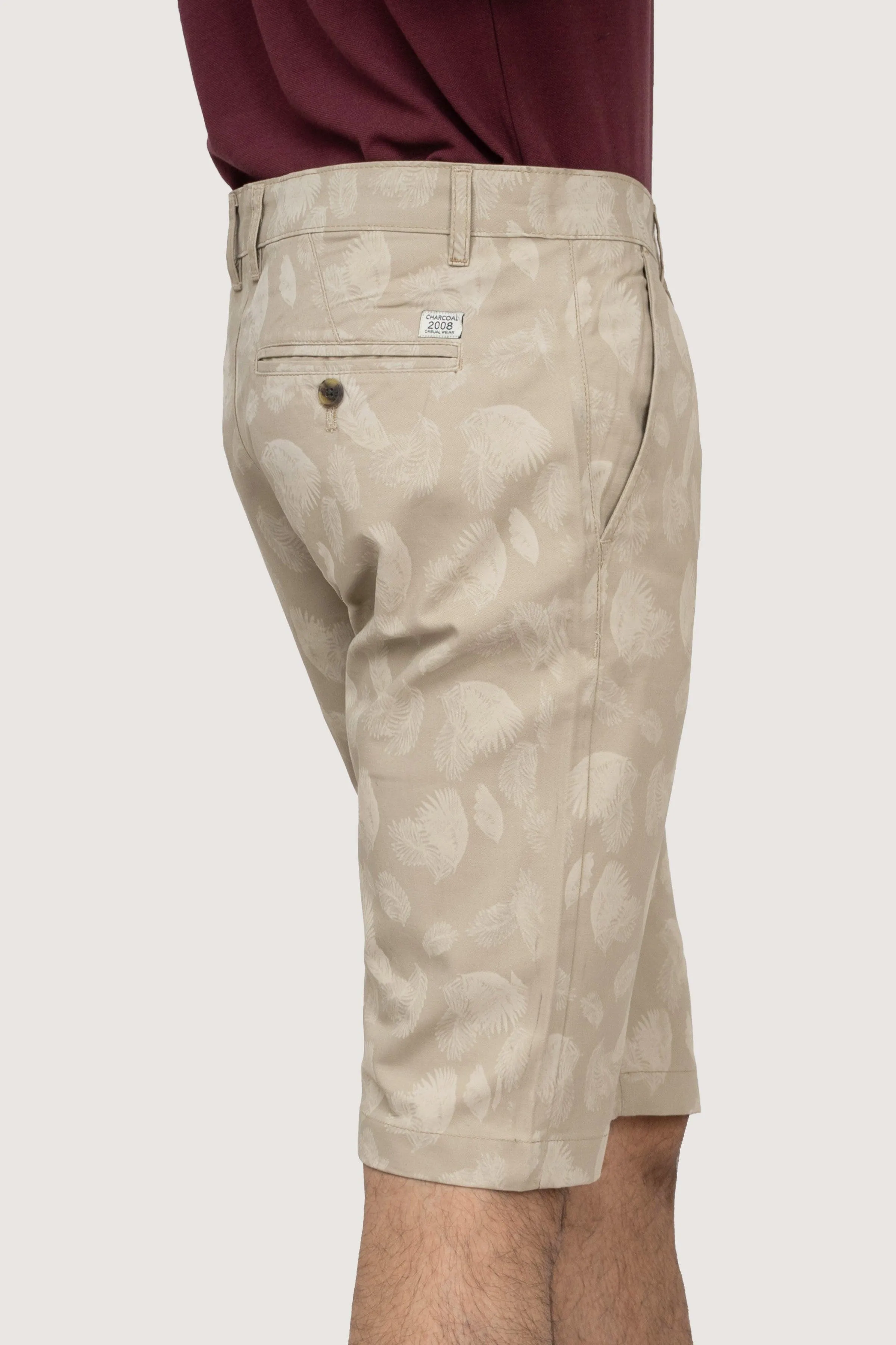 CROSS POCEKT PRINTED REGULAR FIT SHORTS LIGHT KHAKI