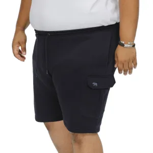 D555 Mens Cyrus Big Tall Elasticated Fleece Cargo Shorts - Navy