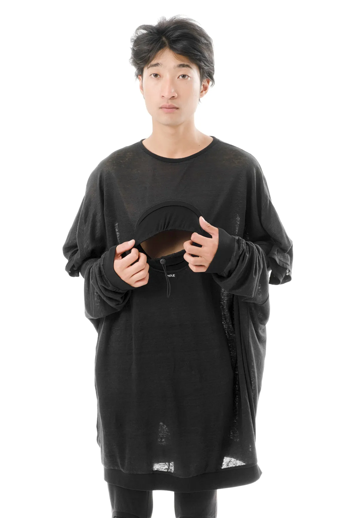 DIAPHANUM BLACK FOUR SLEEVE TRANSFORMER TOP