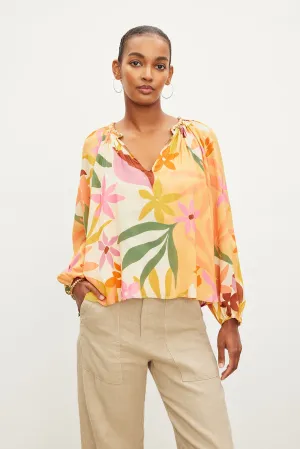 DION PRINTED BOHO TOP