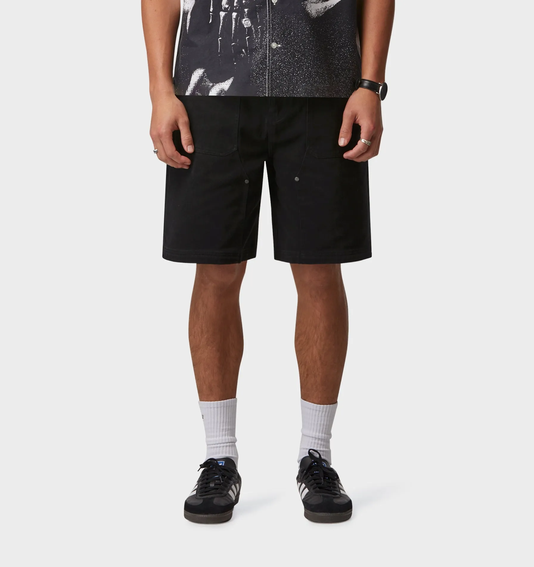 Double Knee Workers Short - Black