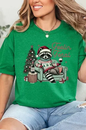 Feelin' Feral Christmas Short Sleeve Relaxed Fit T-Shirt