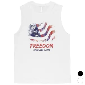 Freedom Since July 4th Muscle Tank Top Mens Graphic Workout Tanks