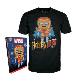 Gingerbread Iron Man - Marvel Holiday Boxed Funko Pop! Tees [Size-3XL]