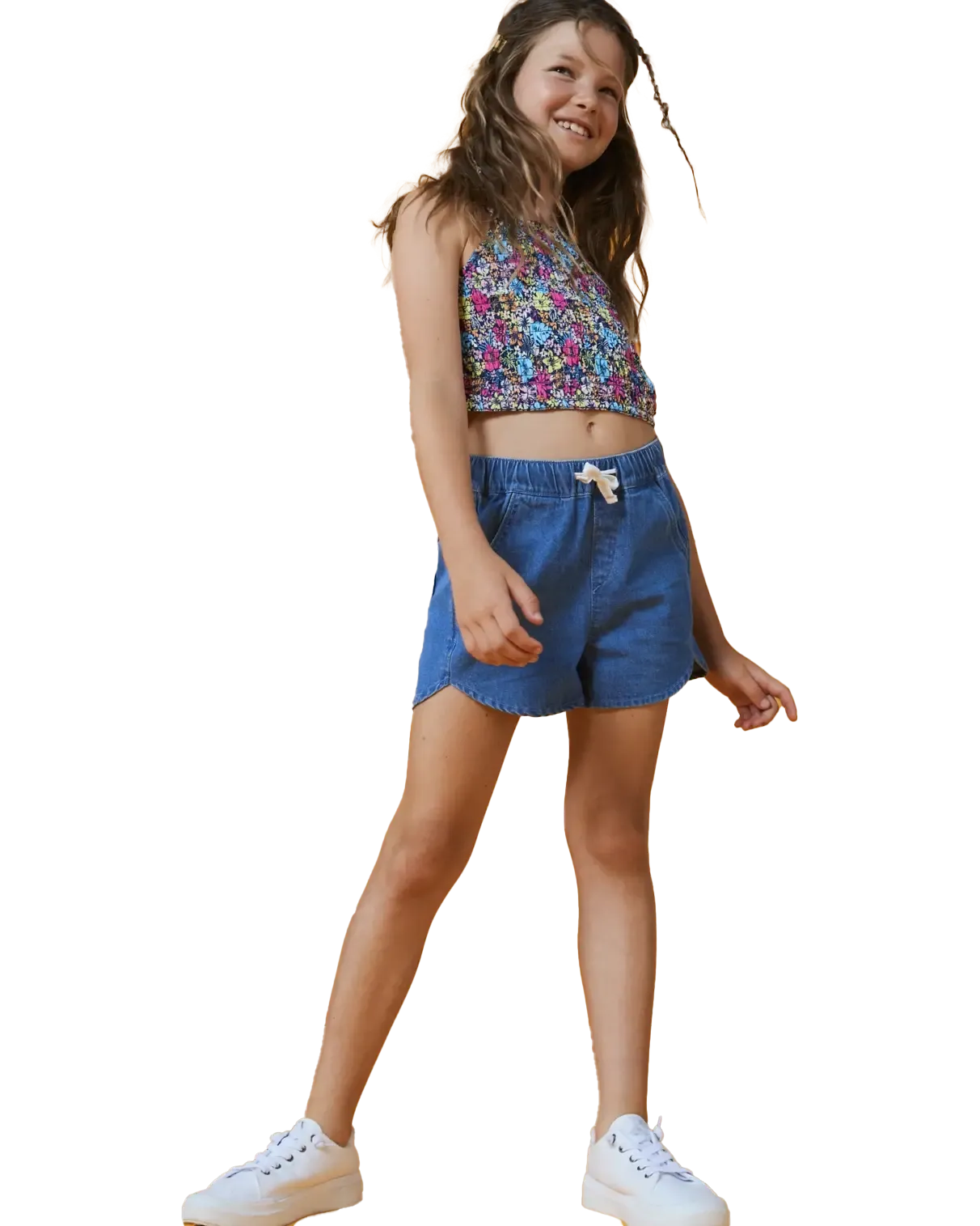 Girls Genial Moment Shorts in Medium Blue