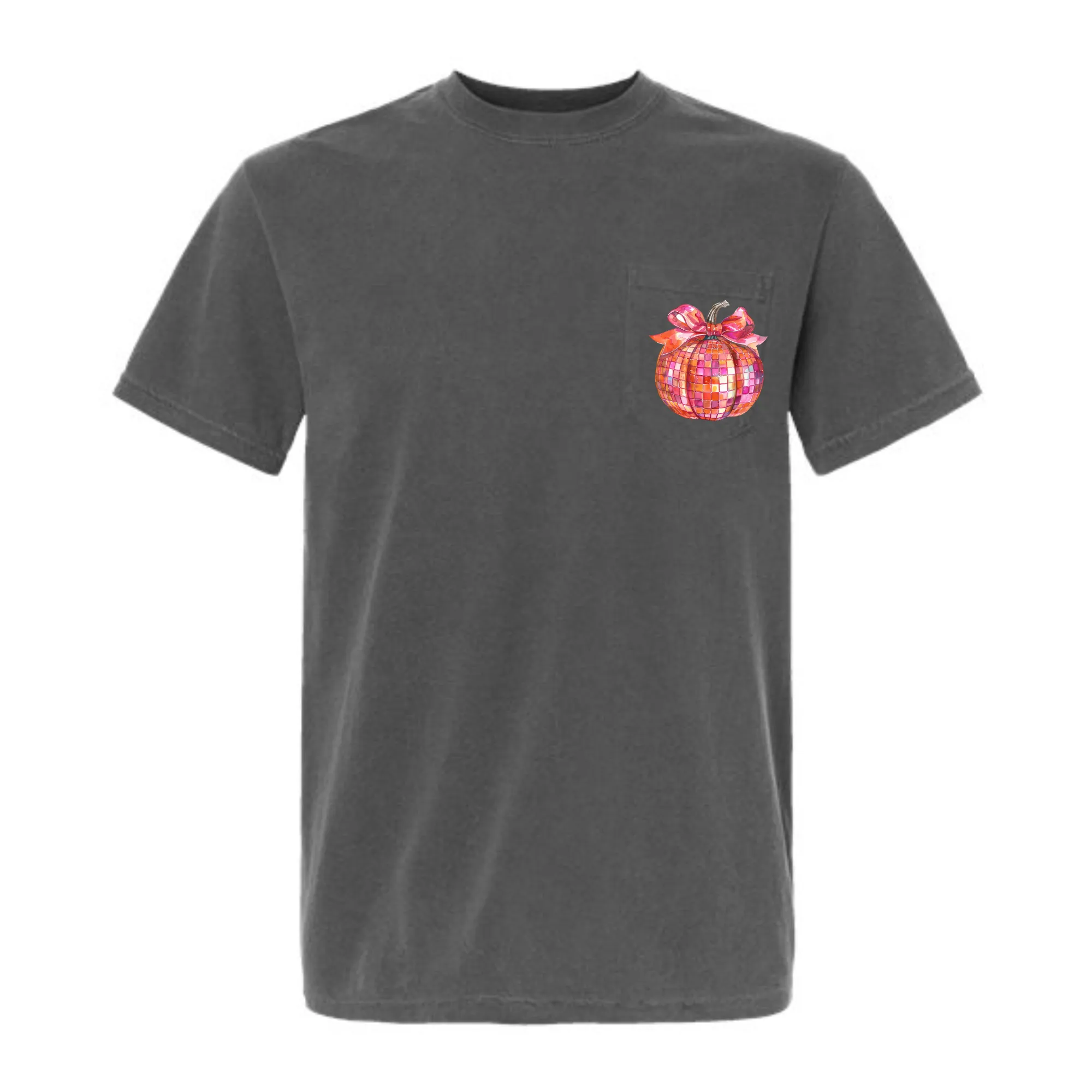 Halloween Pumpkin Disco Ball Pocket Shirt