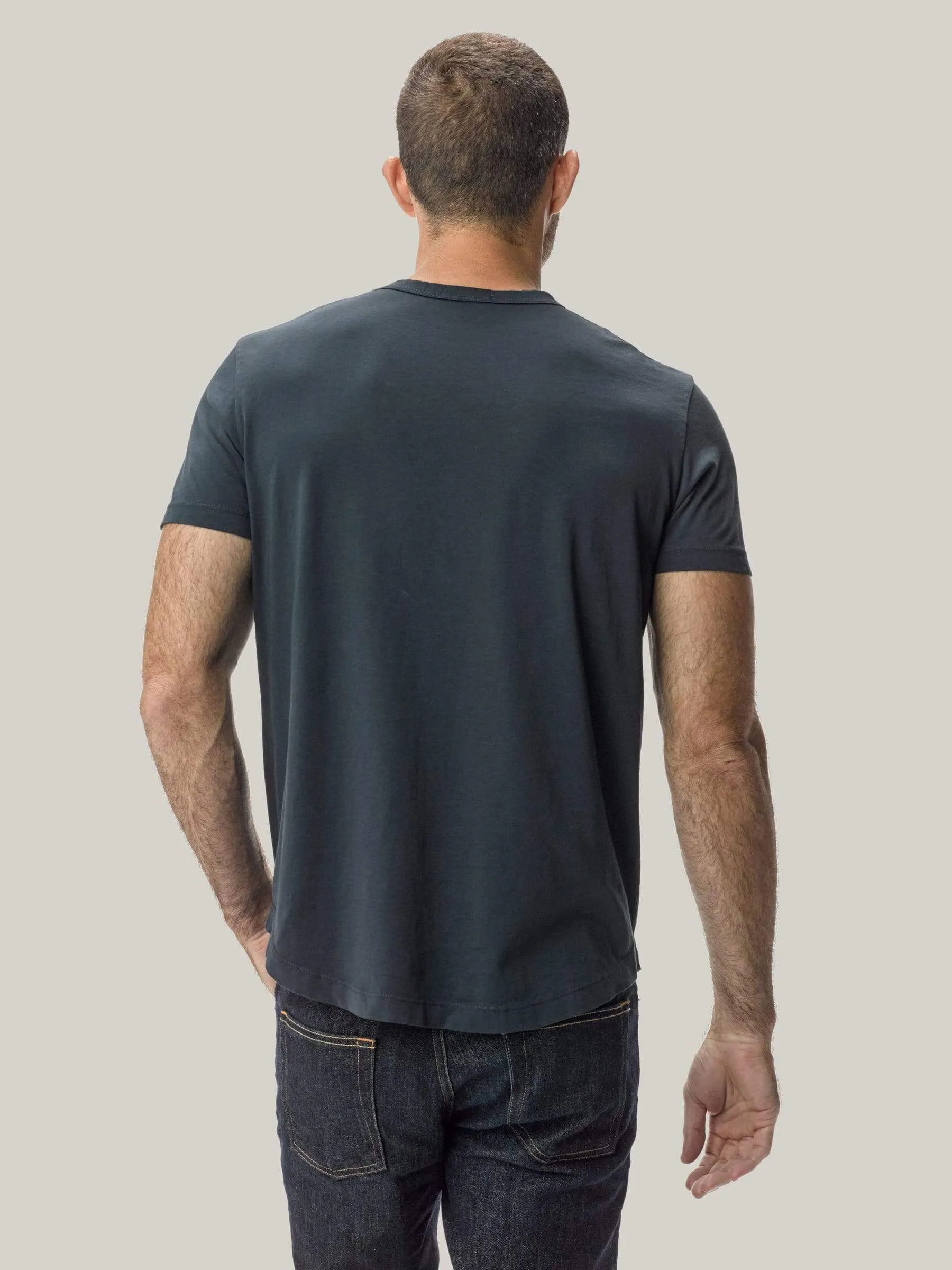 Ink Pima Curved Hem Tee