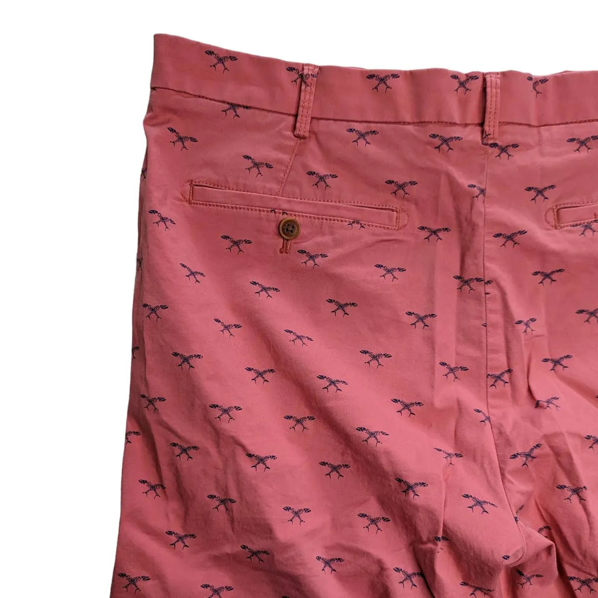 IZOD Saltwater Stretch Salmon Pink Chino Shorts Fish Bones 38 Golf Beach Casual