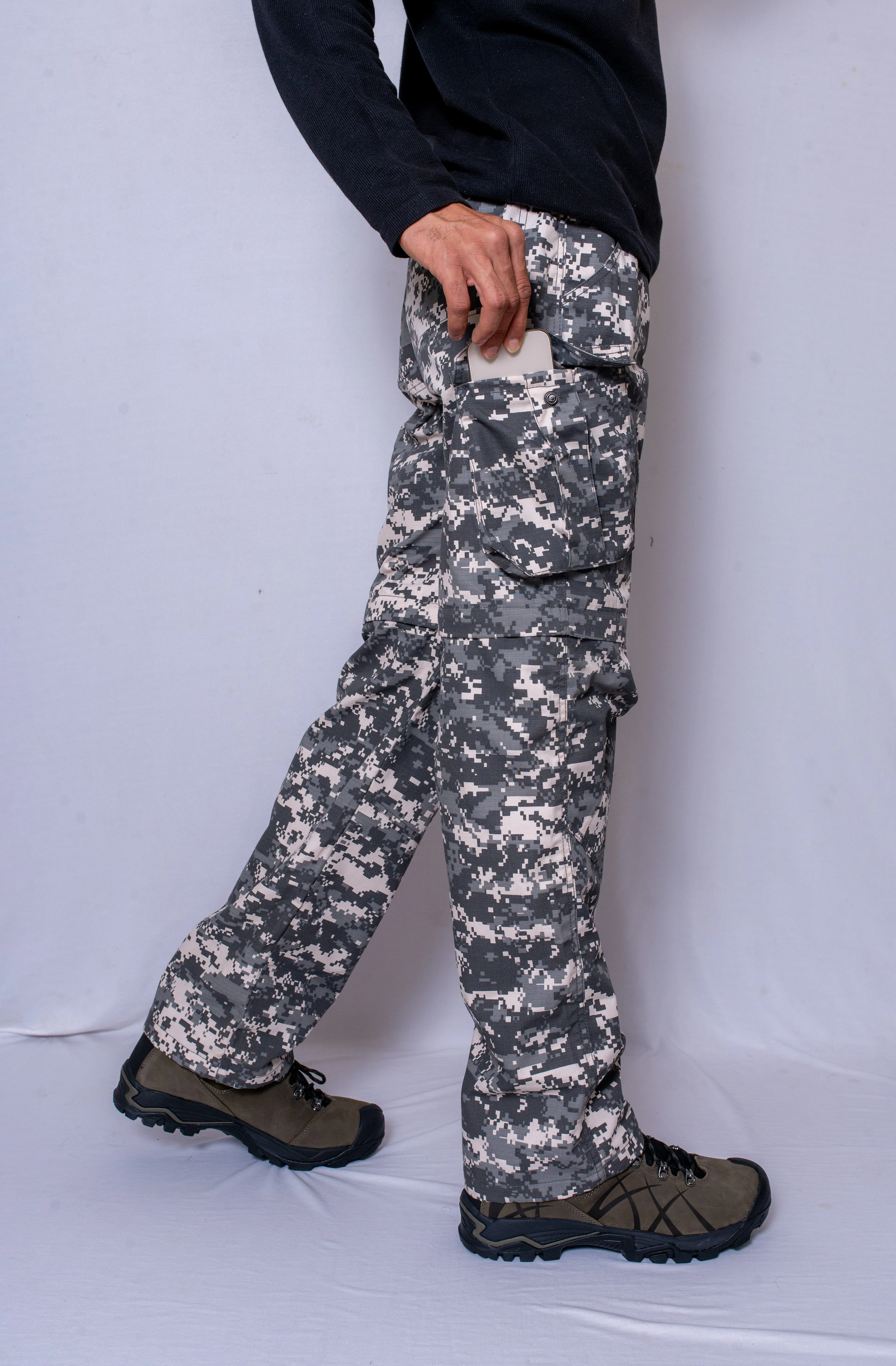 JAG Combat Infantry Military Cargo Pants | Trekking, Hiking & Travel Pants | Digi Camo | Convertible Cargo Pants