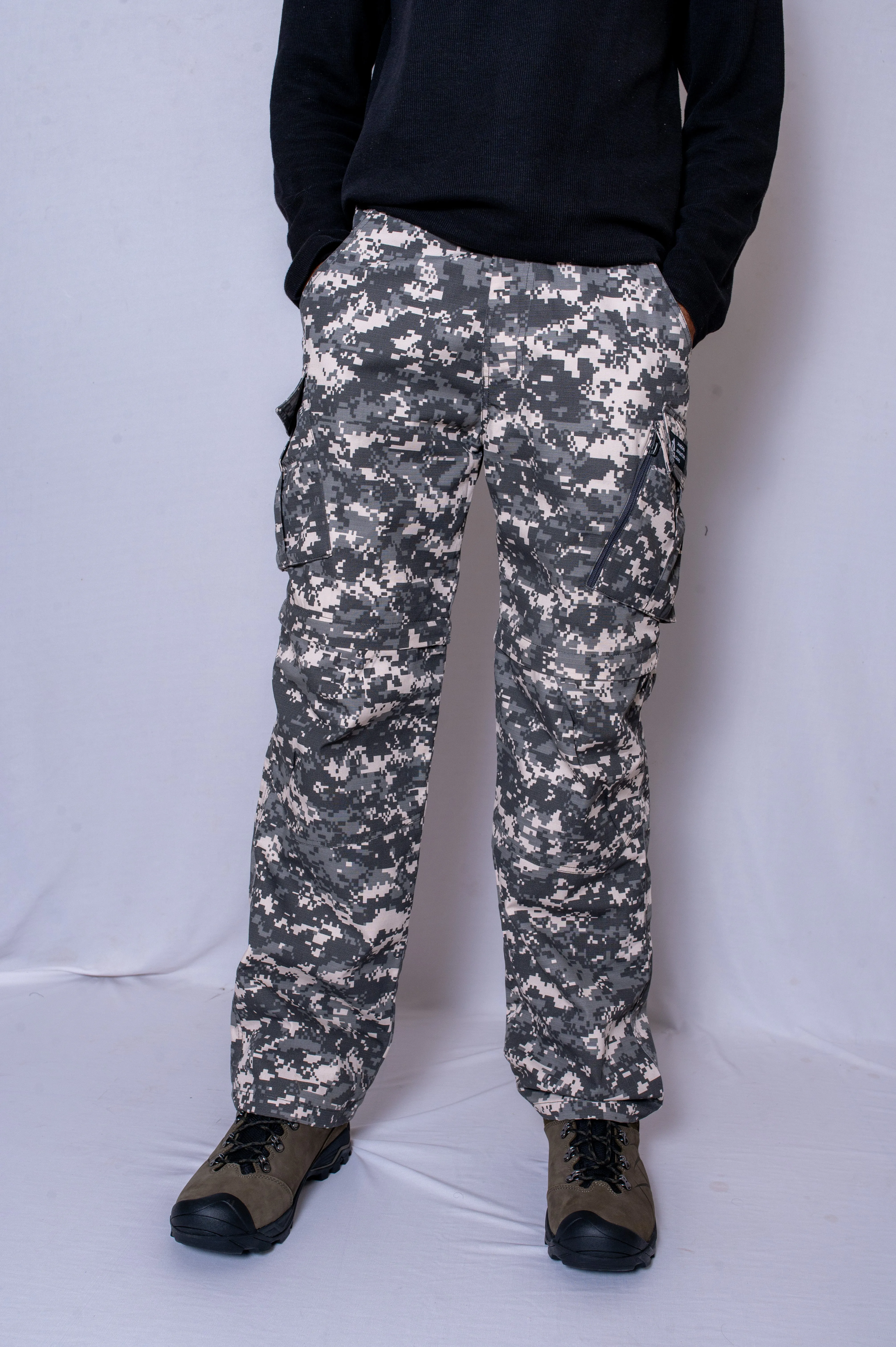 JAG Combat Infantry Military Cargo Pants | Trekking, Hiking & Travel Pants | Digi Camo | Convertible Cargo Pants