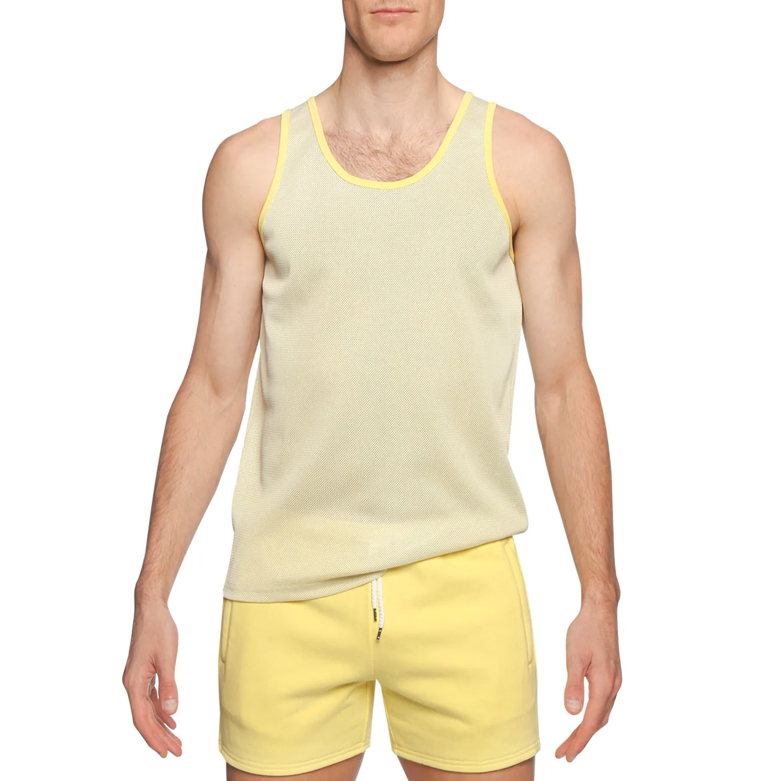 Lemon Meringue Steadfast Mesh Tank Top