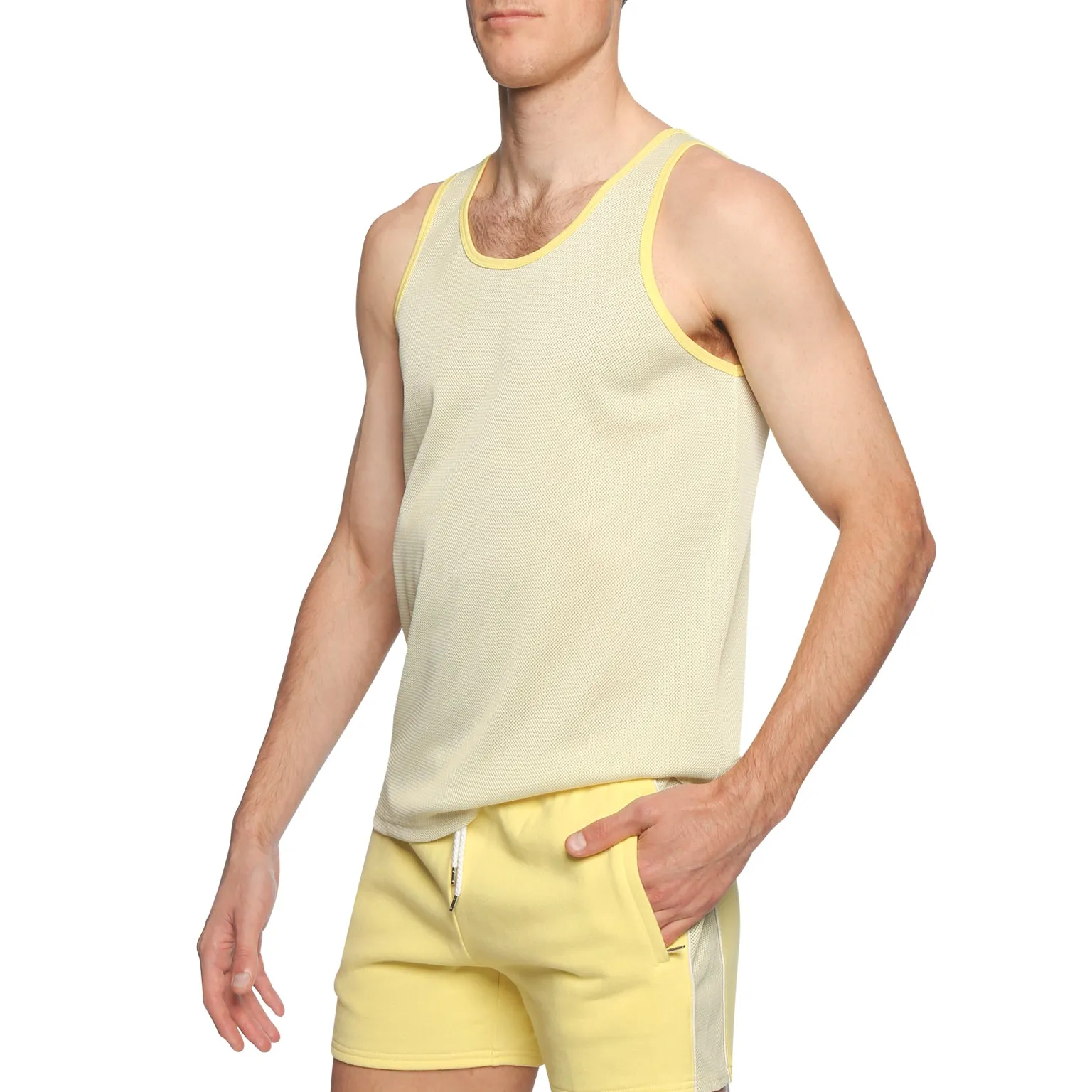 Lemon Meringue Steadfast Mesh Tank Top