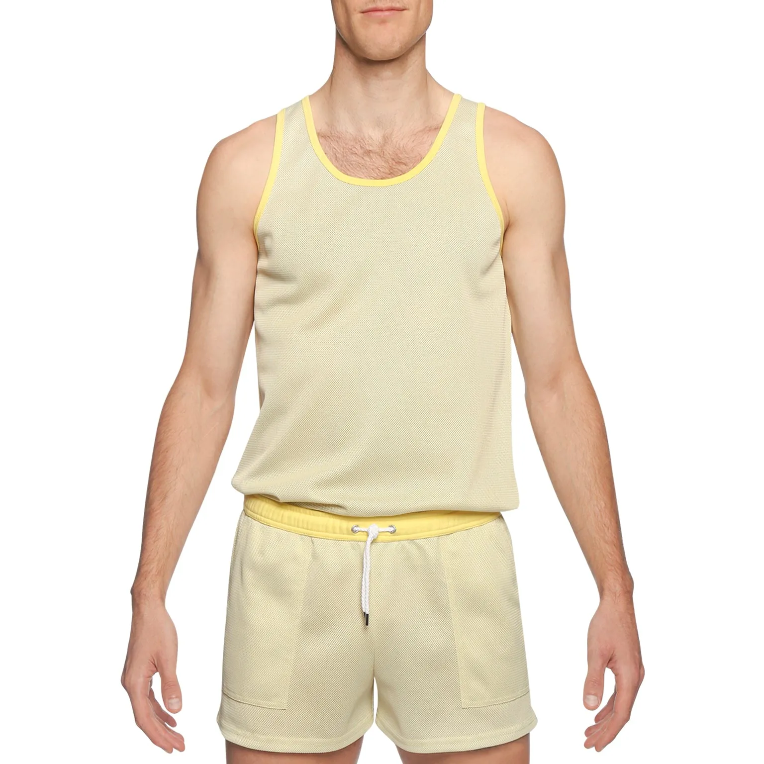 Lemon Meringue Steadfast Mesh Tank Top