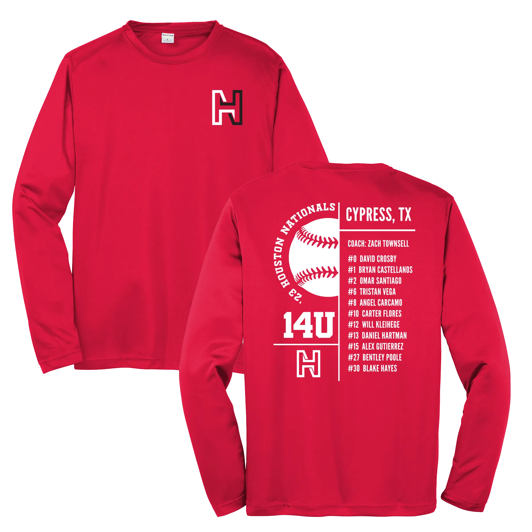 Long Sleeve Baseball Roster Shirt - 14U