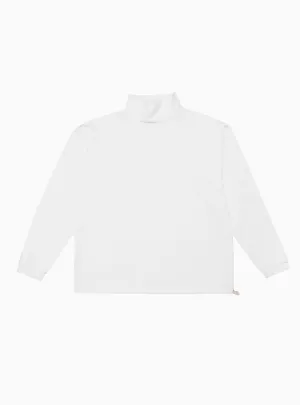 Long Sleeve High Neck Tee White