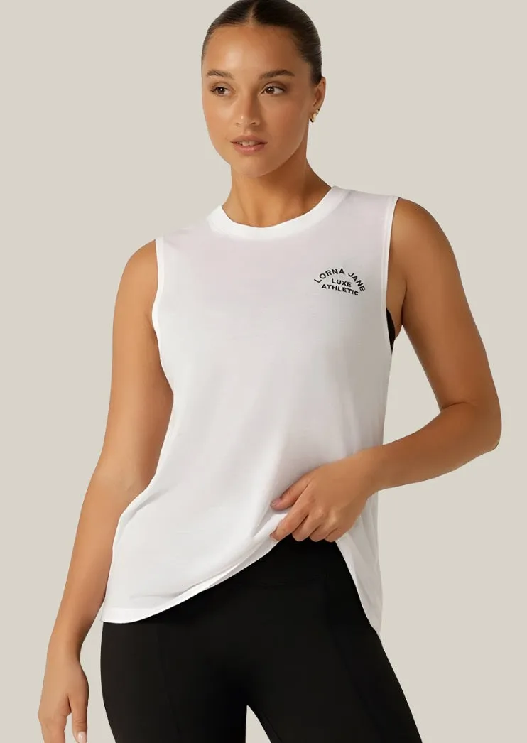 Lotus Muscle Tank White