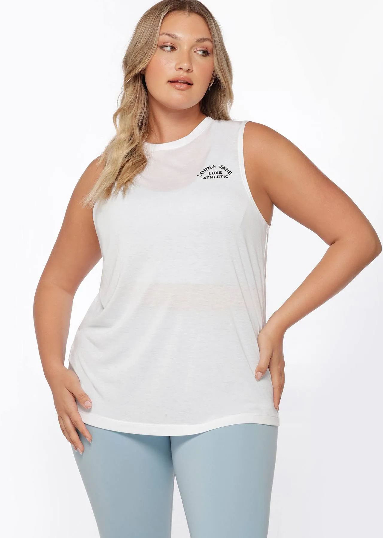 Lotus Muscle Tank White