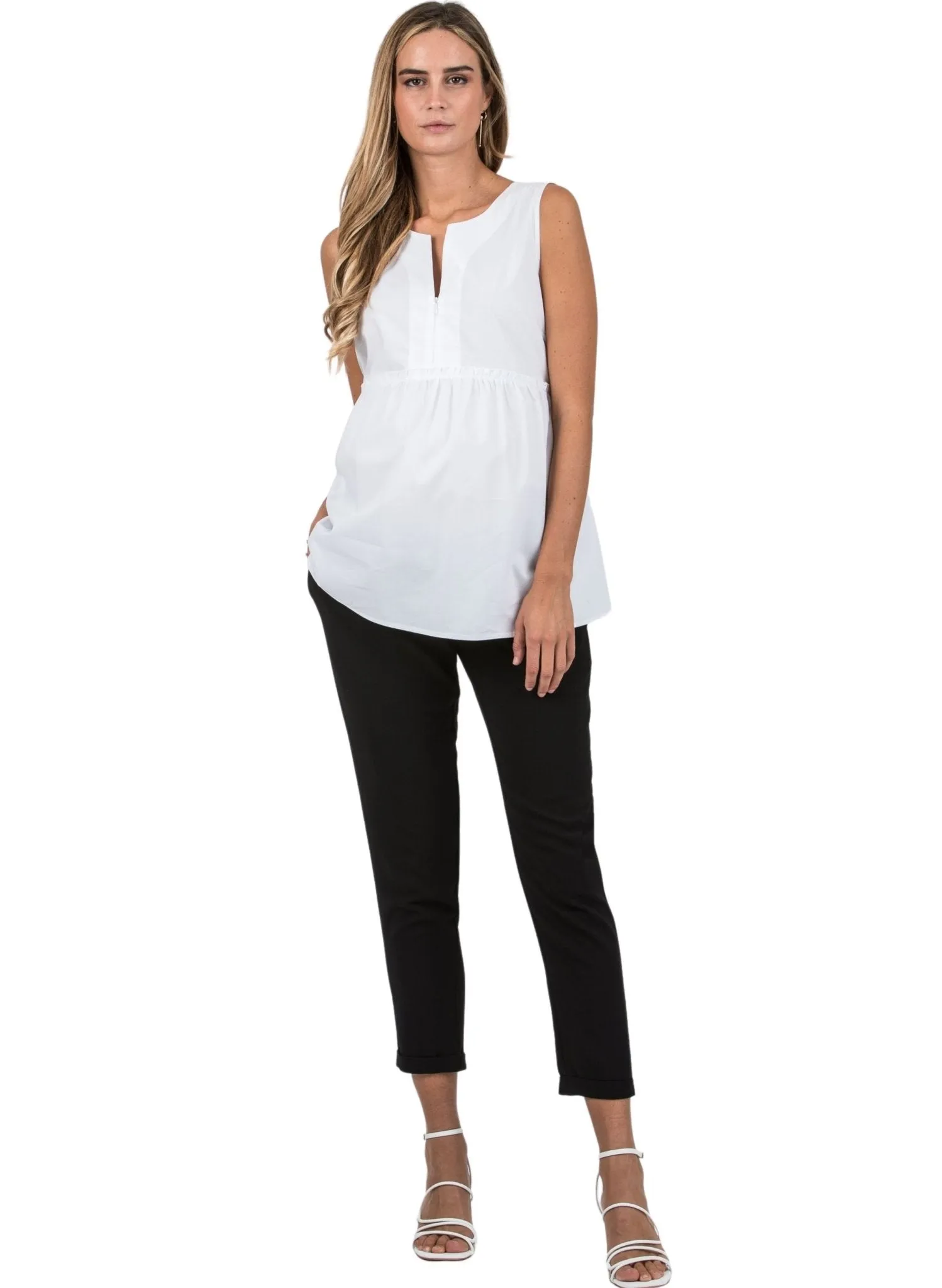 Maternity & Nursing Blouse - White