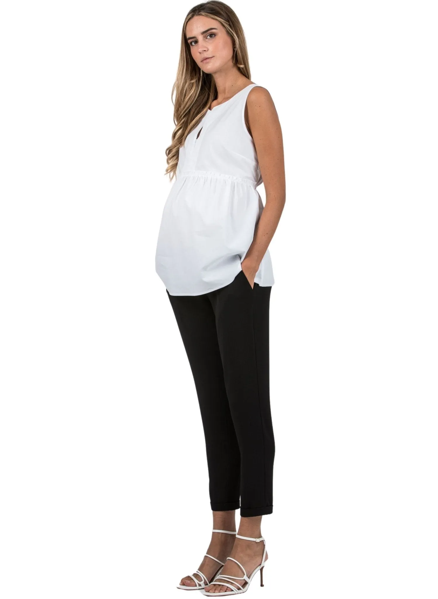 Maternity & Nursing Blouse - White