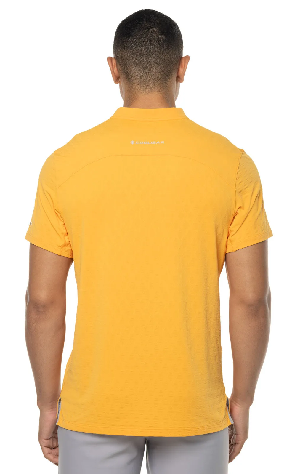 Men's Albatrose Short Sleeve Polo  |  Apricot Crush Diamond Jacquard