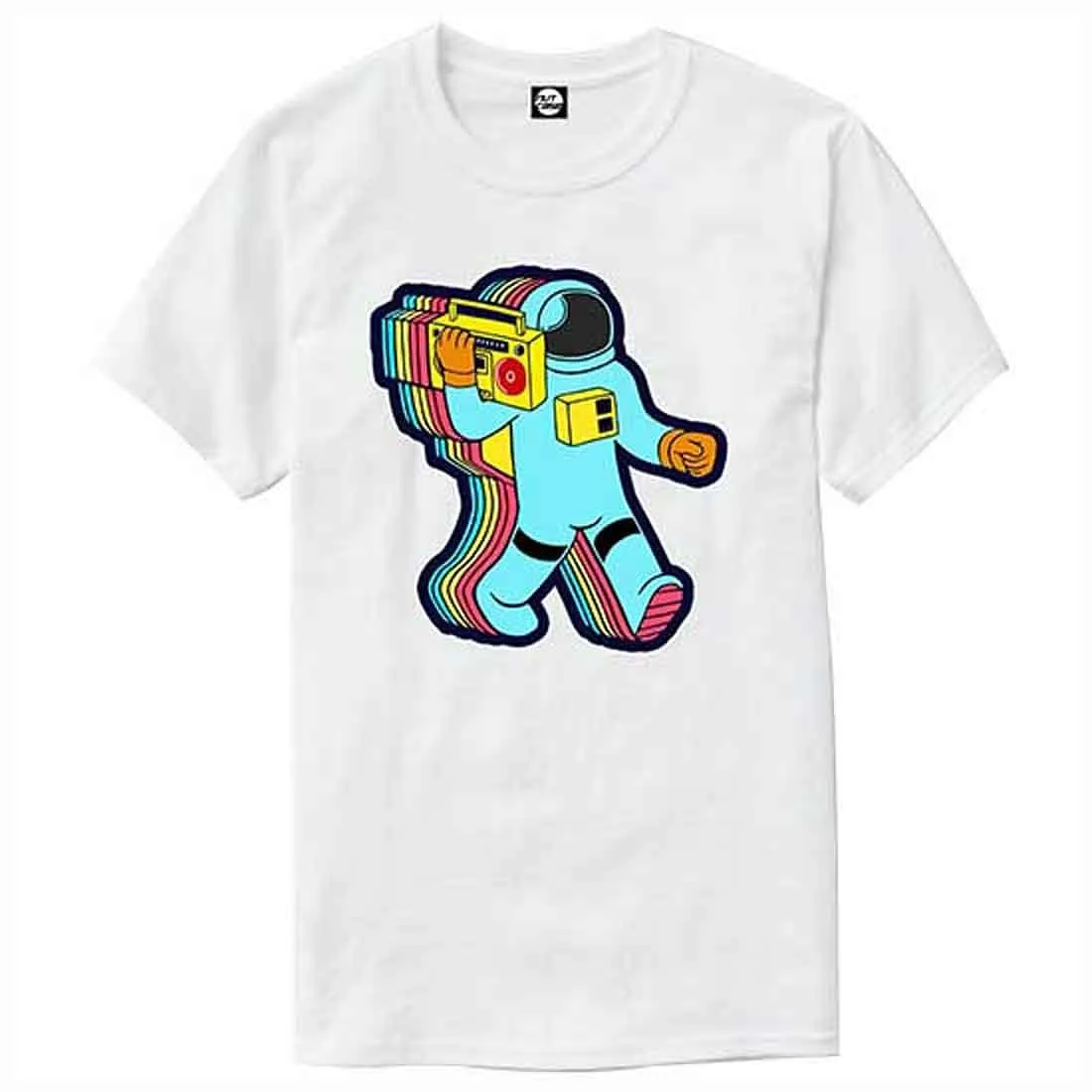 Nutcase Designer Round Neck Men's T-Shirt Wrinkle-Free Poly Cotton Tees - Funky Astronaut