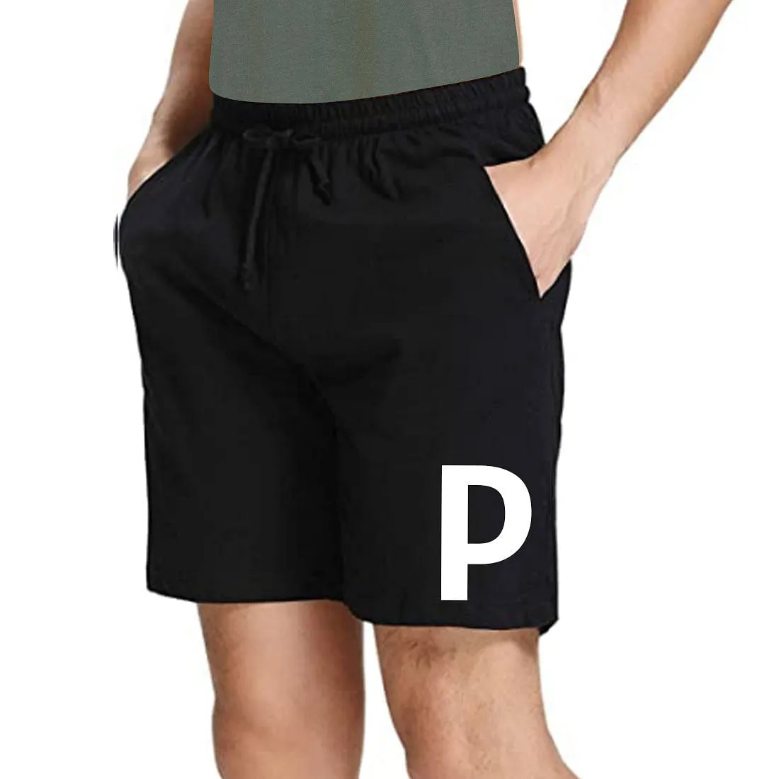 Nutcase Personalized Exercise Shorts Boy Initial Black