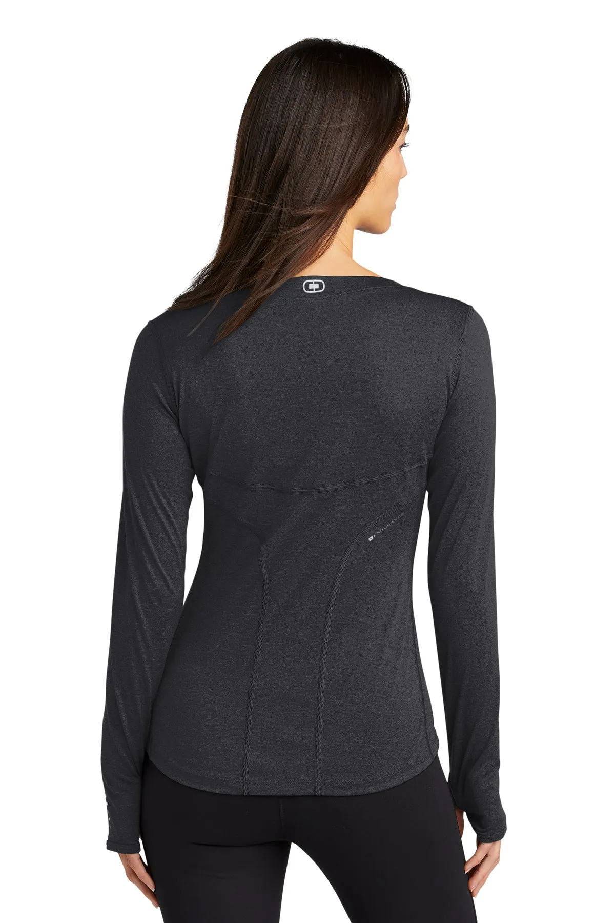 OGIO ENDURANCE Ladies Long Sleeve Pulse Custom Tees, Blacktop