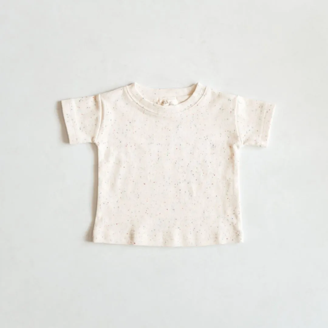 Oversized Oatmeal Sprinkle Cotton T-Shirt