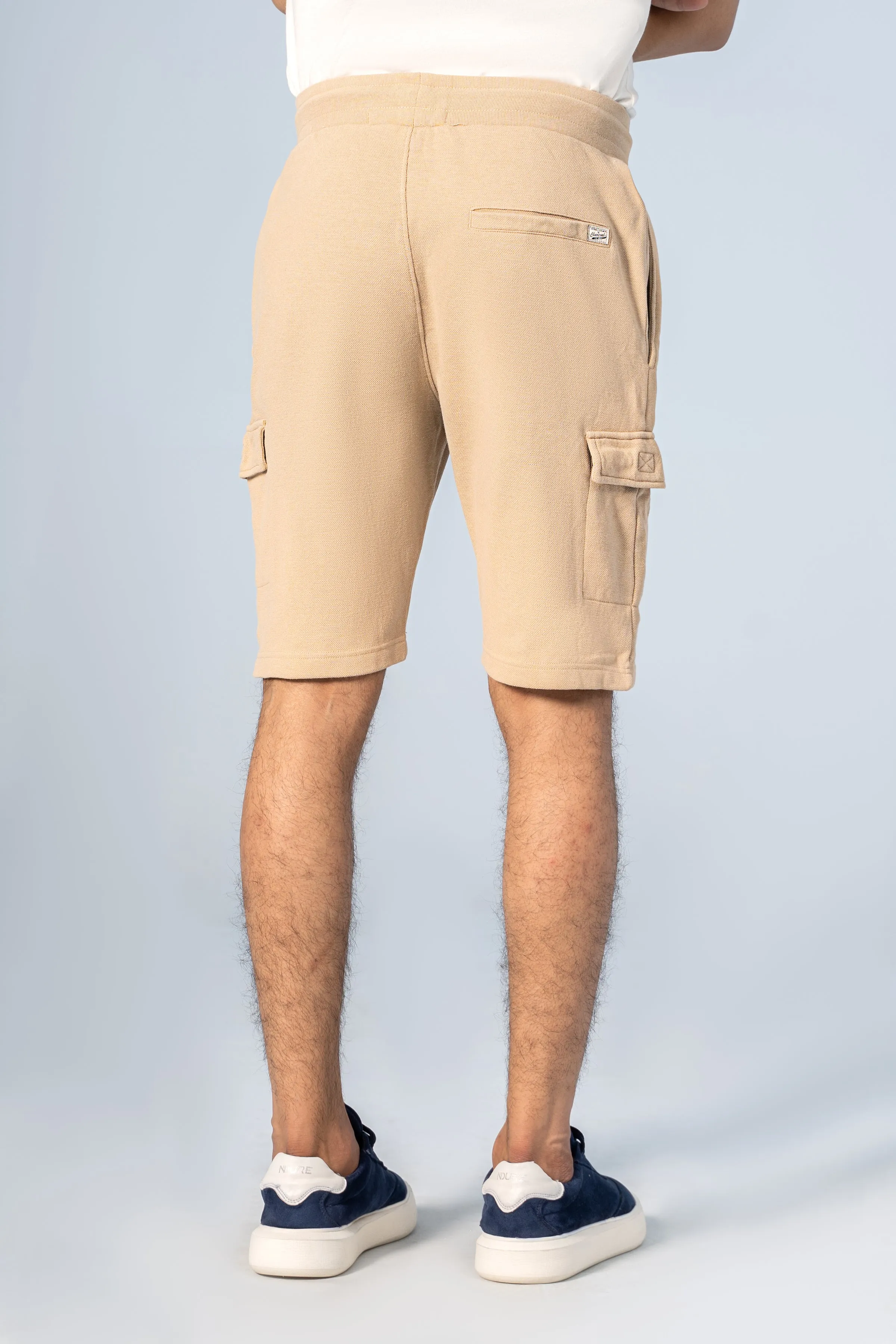 PIQUE TERRY CARGO SHORTS REGULAR FIT BEIGE