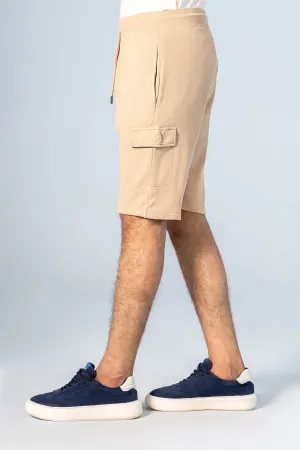 PIQUE TERRY CARGO SHORTS REGULAR FIT BEIGE