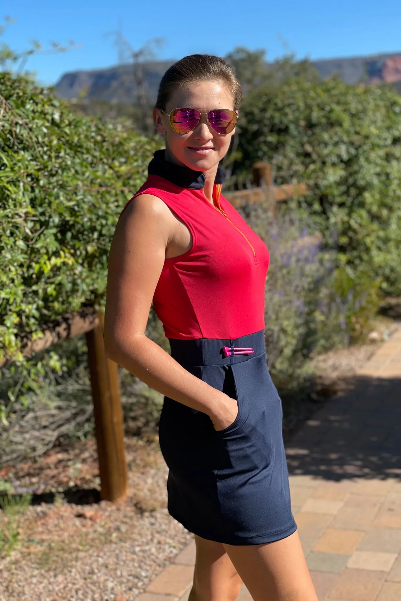 Red & Blue Golf Dress