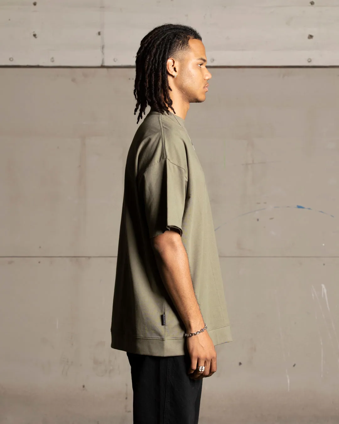 Saint Morta Shadow Boxy T-Shirt Khaki Green