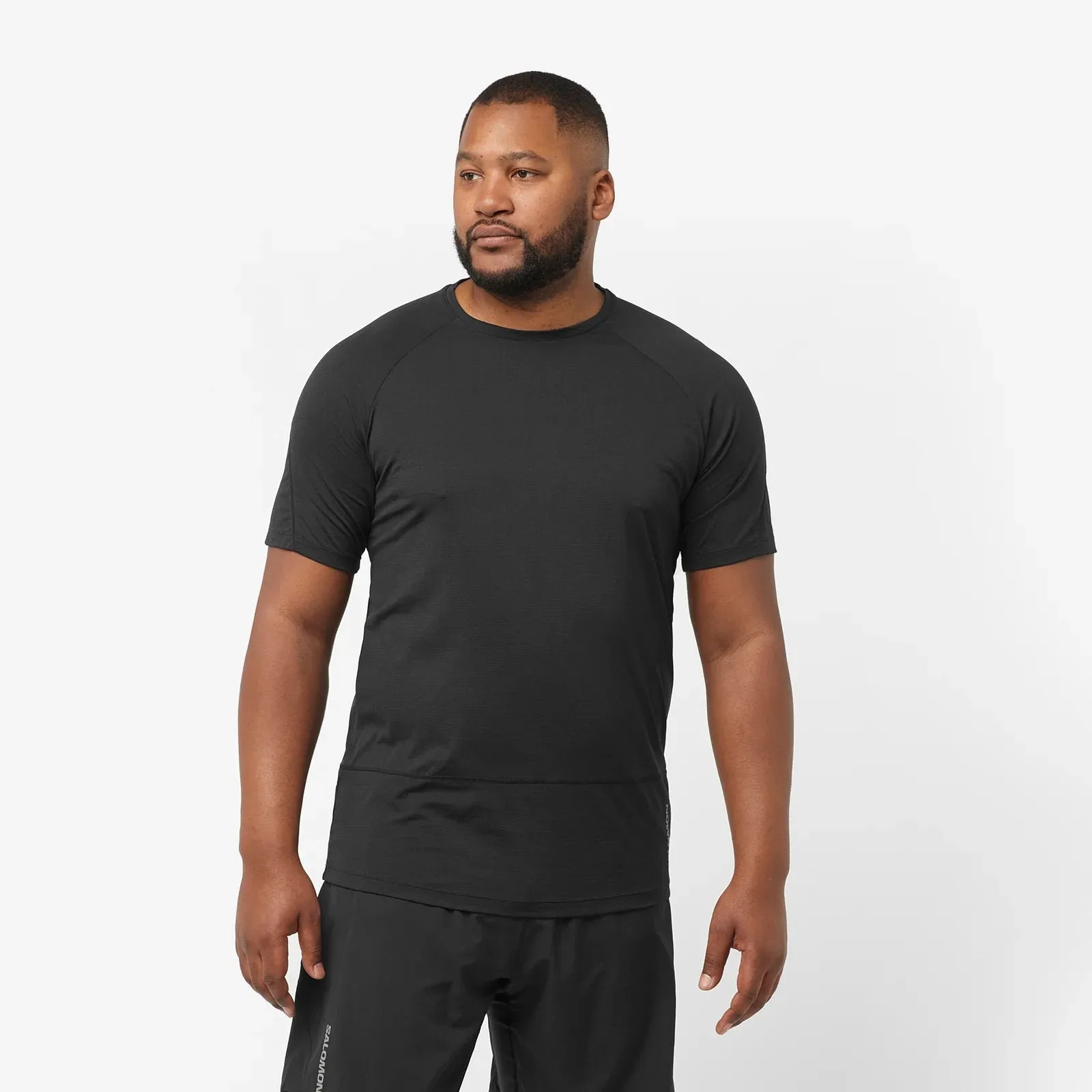 Salomon Cross Run Tee | Deep Black | Mens