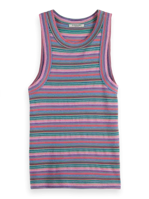 Scotch & Soda Textured Stripe Racer Tank