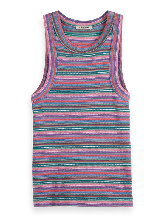 Scotch & Soda Textured Stripe Racer Tank