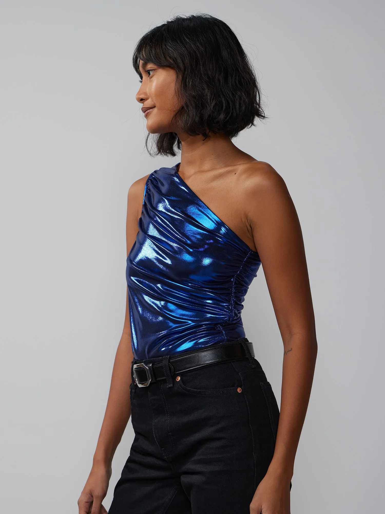 Sleeveless One-Shoulder Top