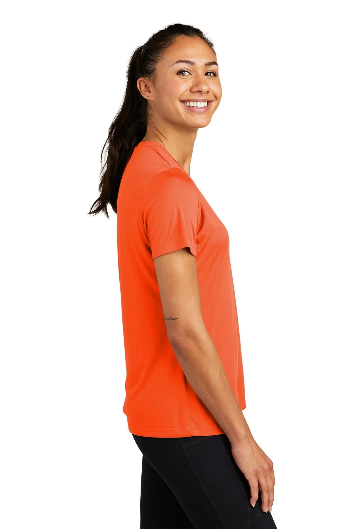 Sport-Tek Ladies PosiCharge Customized Competitor Tee's, Neon Orange