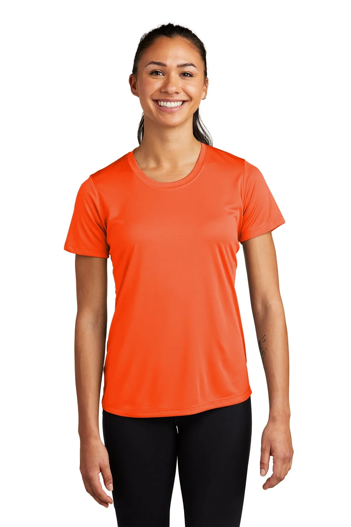 Sport-Tek Ladies PosiCharge Customized Competitor Tee's, Neon Orange